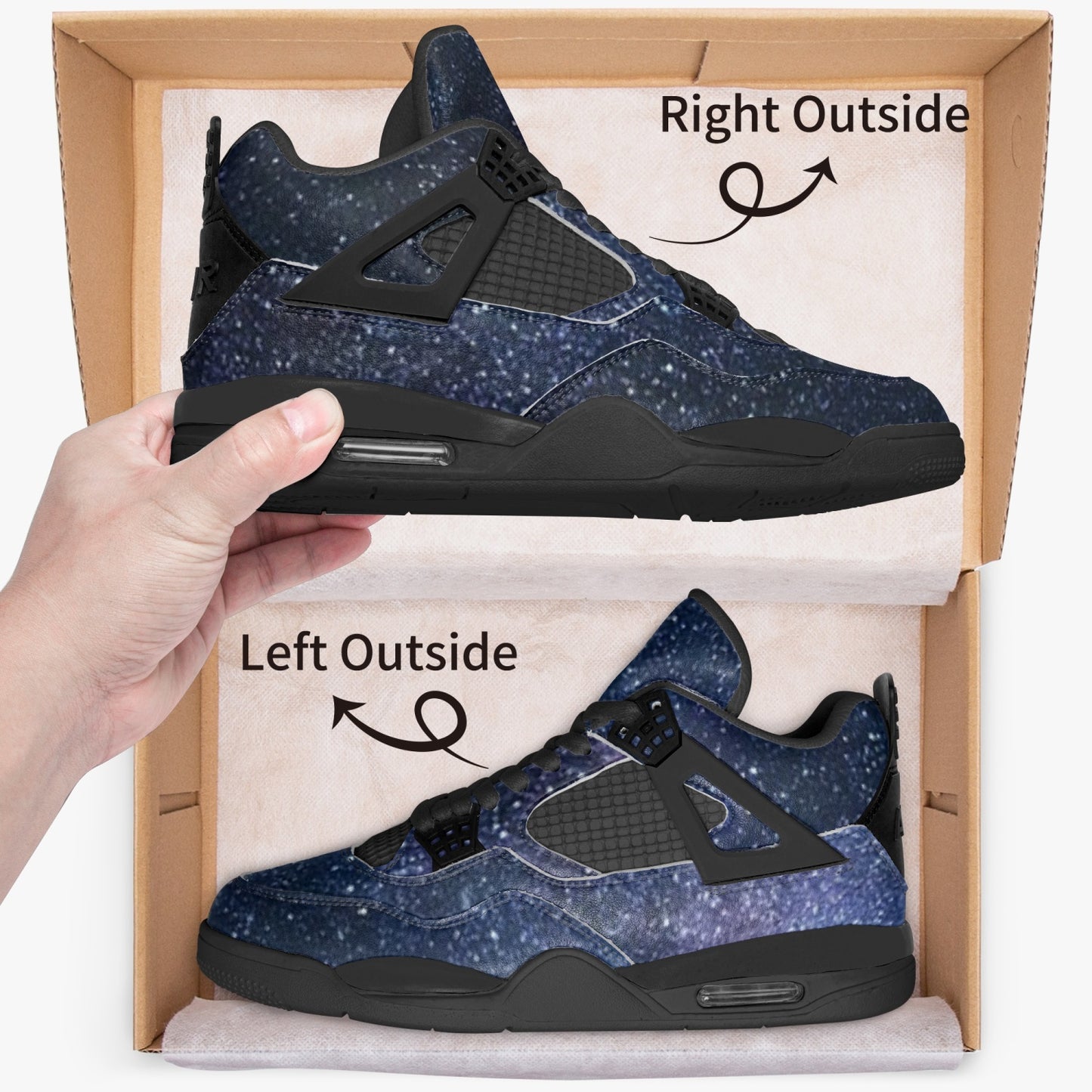 blue skys Basketball Sneakers -Black Sole